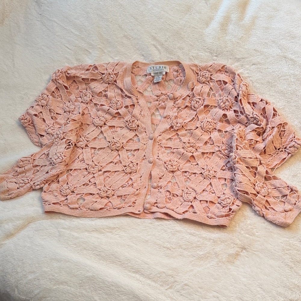 Studio Blush Crochet Cardigan & Matching Shell